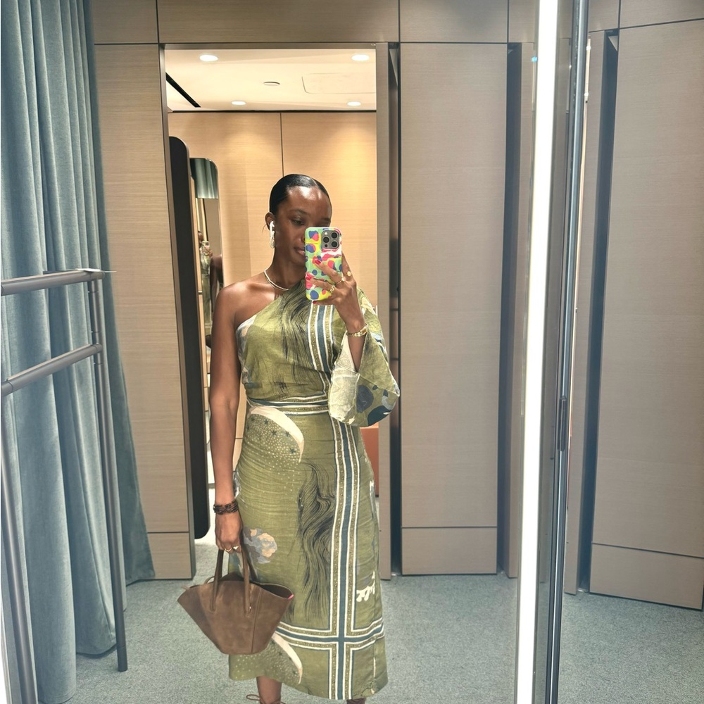 Zara one shoulder midi dress